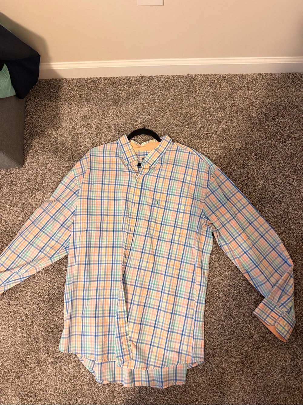 Men's Izod Pastel Plaid Button-Down Shirt - Blue/Green/Pink XXL